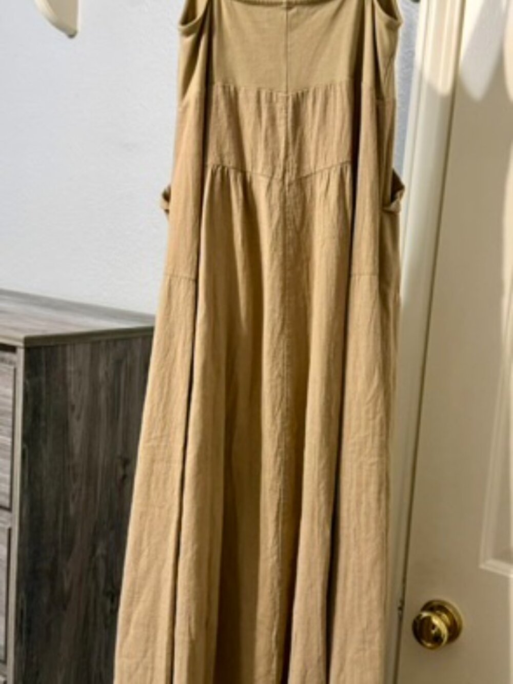 Free People Soledad Midi Dress | Small | Khaki | Cotton | A-Line Dress - Picture 7 of 15